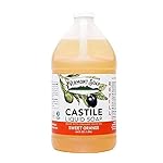 Vermont Pure Castile Soap Orange, Gentle Liquid Soap for Sensitive Skin & Natural Body Wash, Organic Hair Shampoo for Oily Hair, Aloe Castile Soap for Men & Women - 64 Oz