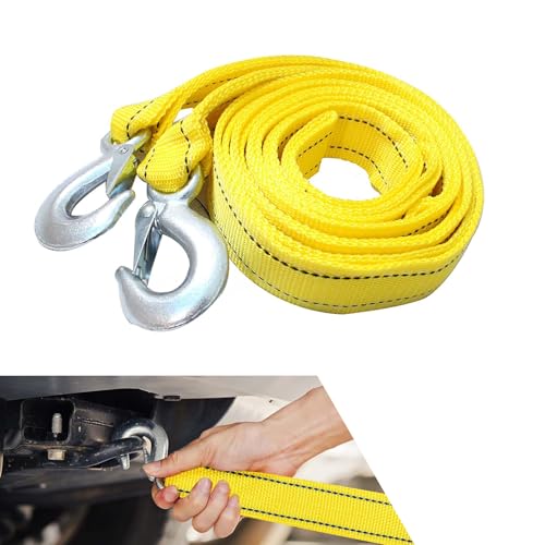 Hugwits Heavy Duty Tow Strap with Hooks, 2" x 13ft