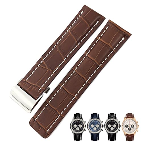 [SKXMOD] 22 ~[g 24 ~[ggbvC^Av{vvohtBbguCgOXgbvANZT[ NAVITIMER EAxW[ Superocean vXgbv(Brown white line,22mm)