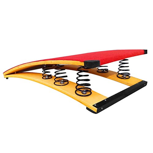 DOZPAL Gymnastics Springboard for Adult, Wooden Springboard with 9 High Toughness Springs and Rubber Mat for Track and Field/Gymnastics/High Jump/Long Jump,6springs