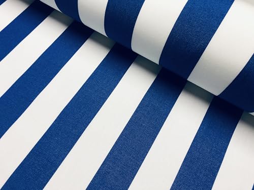 Tissu extérieur acrylique bleu et blanc au mètre pour nappe