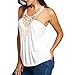Produktbild Trada Blusen Damen, Frauen Solid Sleeveless Spitzennähende Häkelspitze Racerback Tank Tops Bluse Sommer Lässige Hemden T-Shirt Shirt Locker Tunika Sweatshirt Tank Tops (S, Weiß)