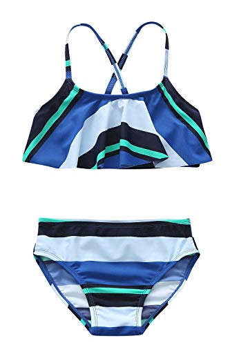Image of Girls Two Piece Bikini Swimsuits Hawaiian Floral Bathing Suit for Kids Summer Beach Swimwear Set 3-16 Years