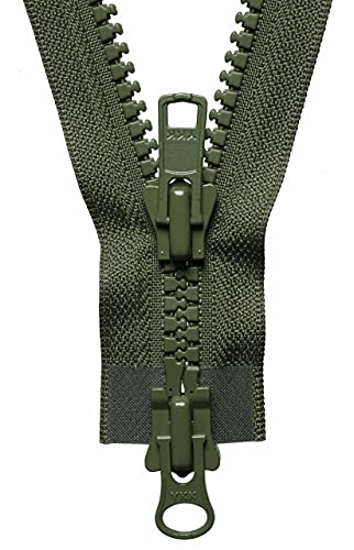 YKK Two Way Slider Zip, No. 566 Khaki, 66 cm Length, Fawn
