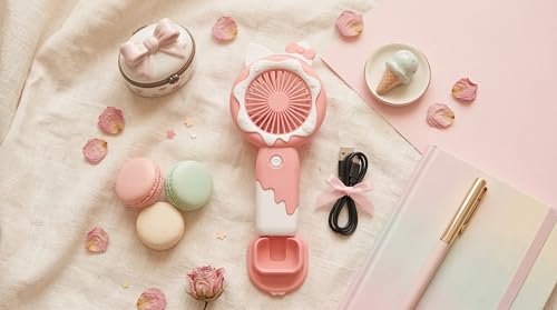 Image of HAND FAN FOR SUMMERS (PINK KUROMI FAN)
