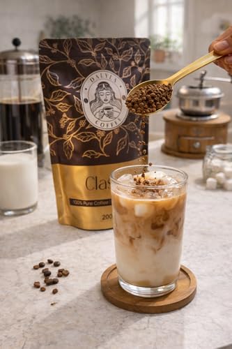 Image of Dalyla Premium Classic Instant Coffee 200 G | 100% Pure Coffee | No Chicory | Rich Aroma & Strong Flavor | Arabica-Robusta Roast | Airtight Zipperlock Pouch