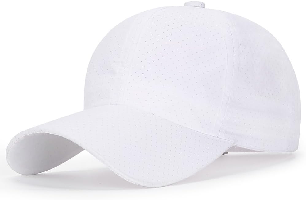 Baseball Cap Classic Adjustable Solid Color Leisure Quick Drying Sport Hole Sun Hat for Men Women