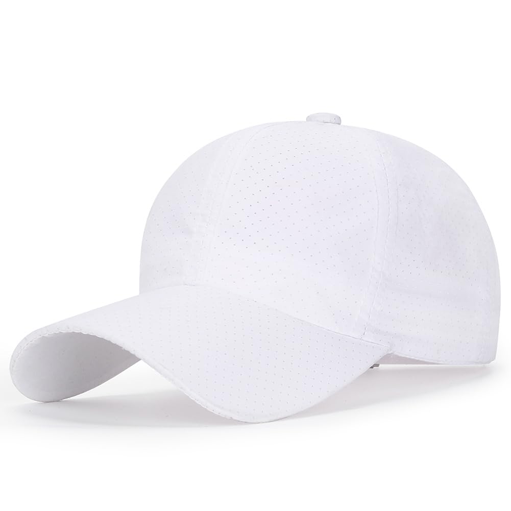 Photo 1 of **HAS PAINT SPLATTER*** CynKen Baseball Cap Classic Adjustable Solid Color Leisure Quick Drying Sport Hole for Men Women White