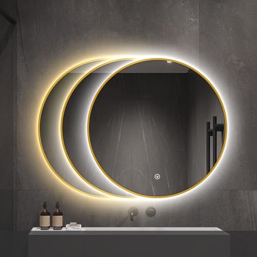 Miroir mural doré avec cadre en métal pour sublimer votre espace maquillage