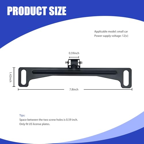 Image of Pack-1 Car Rear View Camera Bracket, Multifunctional Waterproof Durable Metal Vehicle License Plate Mount with Installation Tools, Universal Automotive Backup Camera Holder (Black)