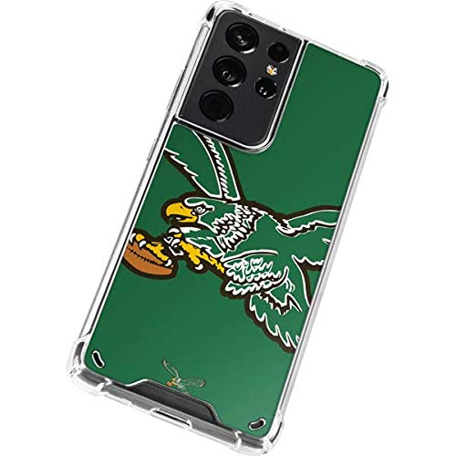 Skinit Clear Phone Case Compatible with Galaxy S21 Ultra 5G - Officially Licensed NFL Philadelphia Eagles Retro Logo Design