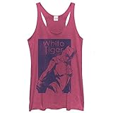 Women's Marvel White Tiger Amulet Racerback Tank Top - Pink Heather - Medium