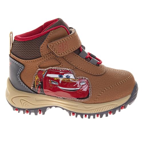 Josmo Cars Boots MidCalf Zipper and Strap Closure - Lightning McQueen Workboot Construction Boot Trekking Walking Hiking Climbing (Sizes: 6-10 Toddler / 11-12 Little Kid)2