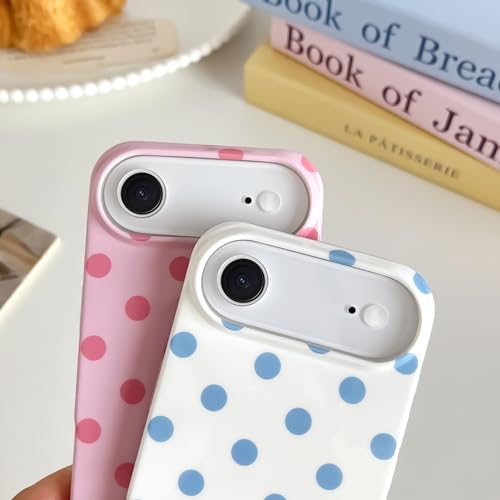 Skyseaco for iPhone 17 Air Case Cute Aesthetic Polk Dot Phone Case Soft Slim TPU Shockproof Phone Cover for Women Girls, Pink — view 3