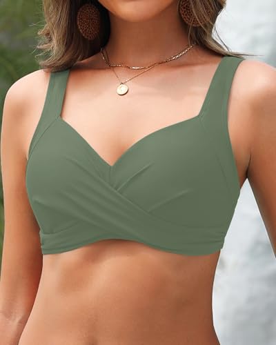 Image of Women Underwire Bikini Tops - Push Up Swim Top Only Bra Padded Bathing Suit Top 2025 Swimsuit Tops