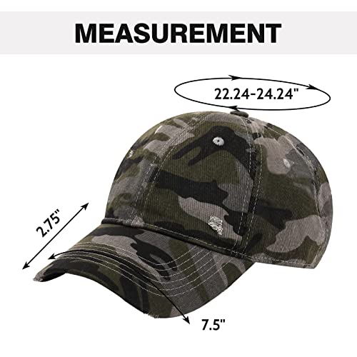 Vodiore Camouflage Cap Distressed Baseball Cap Vintage Dad Cap Camo Army Hat For Men Women Camo #TOP5