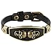 STWTR Punk Alloy Leather Bracelet Men's Fashion Personality Bracelet Wristband Adjustable Black (Human skeleton)