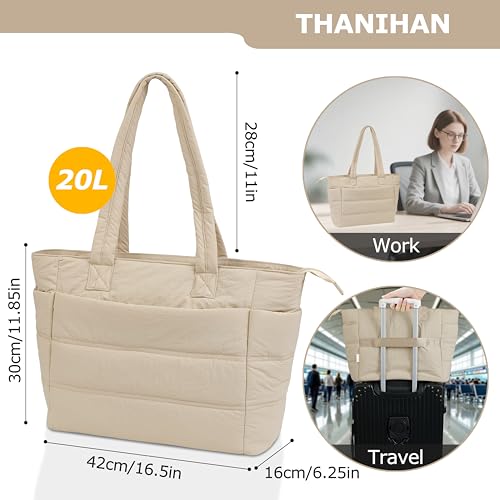 Image of Tote Bag for Women ,Travel Puffy Tote Bag For Women,Puffer Work Tote Handbag、Shoulder Bag Handbag for Travel, Work, Gym