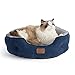 BEDSURE Katzenbett waschbar Katzen Bettchen - 51x48x15cm Katzenkorb mit zweiseitig Innenkissen Katzenschlafplatz für Katzen oder kleine Hunde, Navyblau
