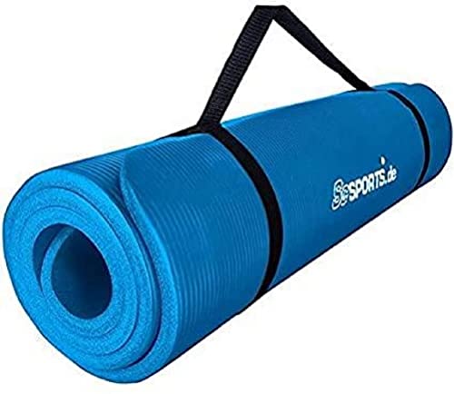 ScSPORTS Gymnastik-/ Yoga-Matte, dick und rutschfest, mit Schultergurt, 190 cm x 80 cm x 1,5 cm, universeller Einsatz im Fitnessstudio oder zu Hause, hellblau