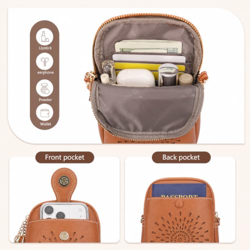 Image of APHISON Small Crossbody Bags for Women, Lightweight Vegan Leather Cell Phone Purse, Cute Purses with Tassels