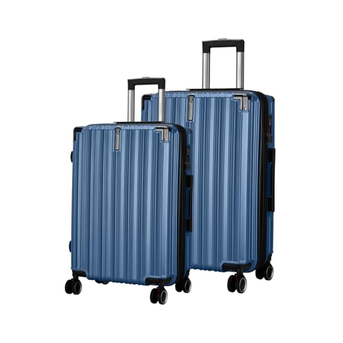 Image of Maleta Nova Check-in Medium and Large Suitcase Set | 24'' and 28'' | Lightweight, Expandable Luggage for Travel | Trolley Bag Set of 2 (Blue, Medium-Large)
