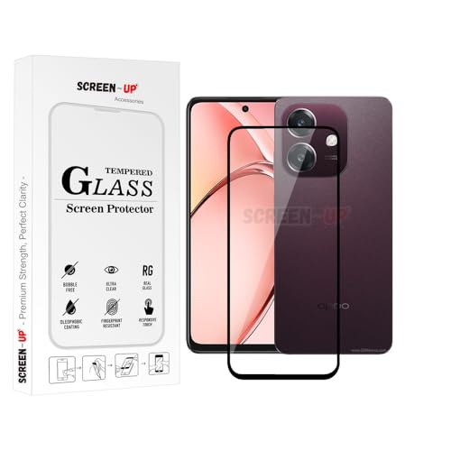 Image of ScreenUp Tempered Glass For Oppo A3 - Ultra Clear, 9H Scratch Resistant, Full Coverage, Easy Install Screen Protector