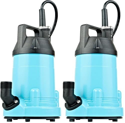 Image of Little Giant 6-MSP 115 Volt, 1 /3 HP, 2130 GPH Manual Aluminum Utility Pump with 10-Ft. Cord, Blue, 14942783 (Pack of 2)