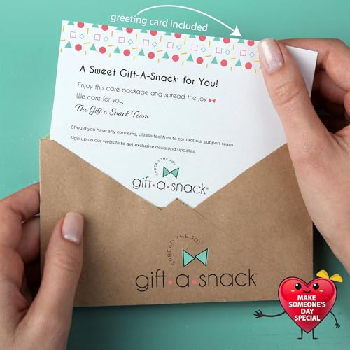 Image of Gift A Snack - Snack Box Care Package Variety Pack + Greeting Card (200 Count) Graduation Birthday Sweet Treats Gift Basket Candies Chips Crackers Bars Office Food Assortments & Variety Gifts