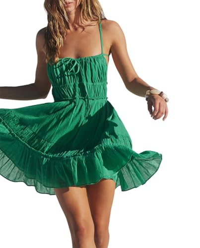 Image of ForeMode Summer Deep V Neck Bohemian Women Mini Short Dress Backless Beach Boho Dress