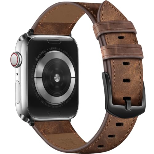 Image of Genuine Leather Watch Band Men Compatible with Apple Watch