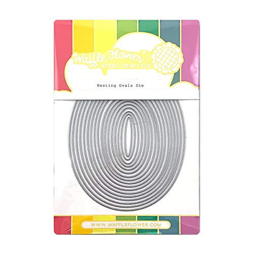 Waffle Flower Nesting Basics Dies Bundle 1 - Cardmaking Essential Panels Mat Layers - 17 Craft Cutting Dies For Each Shape: Circles (4-1/4" Down), Squares (4-1/4" Down), & Ovals (4-1/4" X 5-1/2" Down) #TOP3