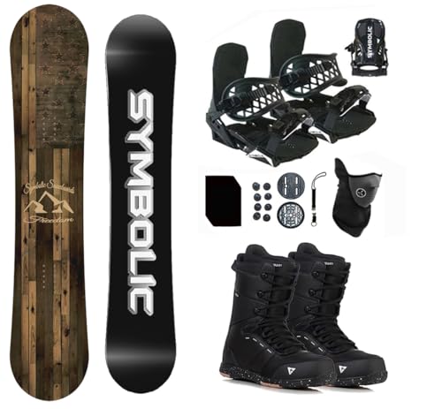 Symbolic Freedom Airtracks Men Snowboard & Bindings & Boots & Leash & Stomp &...