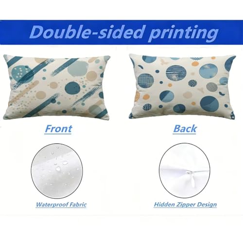 Housse de coussin extérieur 80x100 lot de 2 blanc aspect lin