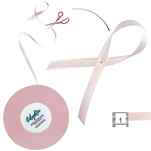 Image of Pale Pink Ribbon 1 /4 Inches 36 Yards Satin Roll Perfect for Easter, Scrapbooking, Art, Wedding, Wreath, Baby Shower, Packing Birthday Balloons Hair Wrapping Christmas