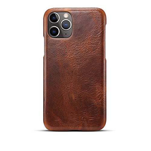 Coque cuir véritable iPhone 13 Pro Max marron protection arrière luxe et étui business antichoc