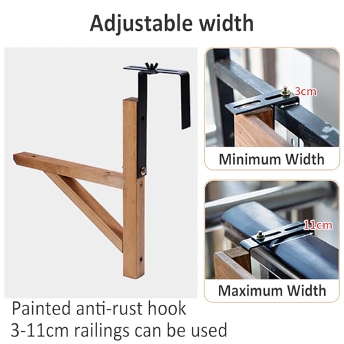 Table suspendue pliable pour balcon avec plateau rabattable - 7