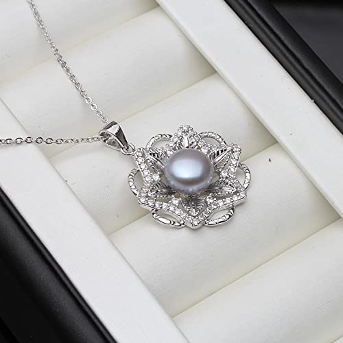 Pendentif en perles d'eau douce naturelles avec chaîne de 45cm pour femme