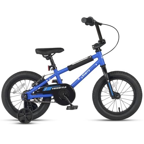Image of 12 14 16 18 Inch Kids Bike BMX Style Bicycle with Training Wheels Coaster Brake for 2-10 Years Old Toddlers Boys Girls Multiple Colors