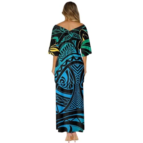 2025 Polynesian Tribal Design Samoan Puletasi Set Ptaha Plus Size Women's Top and Skirts Two Piece Set Dress2