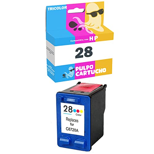 Pulpo Cartucho - Cartucho de Tinta 28 Color Compatible con HP 28 / Ref. C8728AE - Valido para Impresoras DeskJet, OfficeJet, OfficeJet Pro