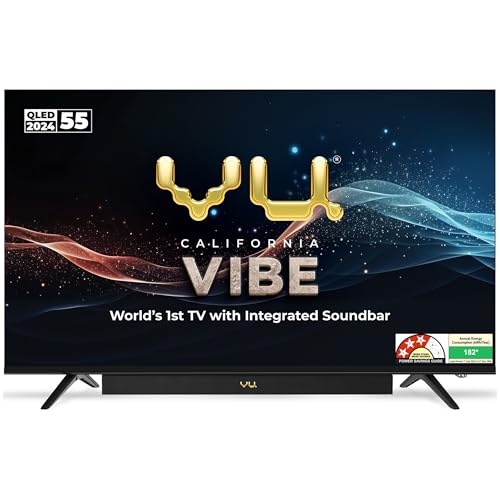Image of Vu 139cm (55 inches) Vibe Series QLED 4K Google TV 55VIBE24 (Black)