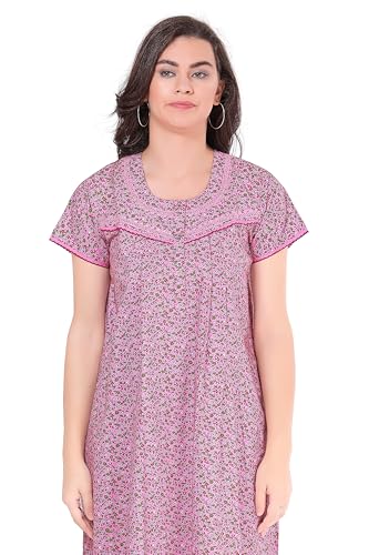 Image of AV2 Women Printed Cotton Nightwear Nighty|Womens Night Wear Maxi -7279