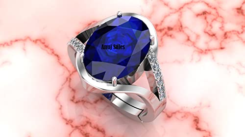 Bague saphir bleu véritable réglable finis les problèmes de taille de doigt - 4