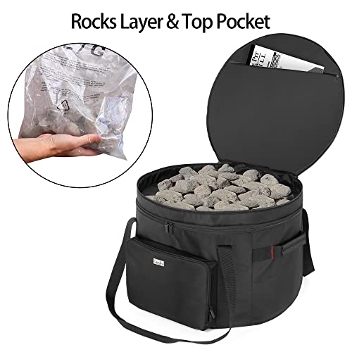 Samdew Outdoor Double-Layer 19-In Fire Pit Bag, Upgrade Fire Bowl Carry Bag Compatible With Outland Firebowl 893 870 823 Propane Gas Fire Pit For Rv Travel & Camping, Black, Bag Only (Patented Design) #TOP2