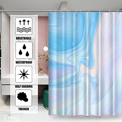 Verngo Blue Purple Marble Shower Curtain Abstract Pink Ombre Swirl Modern Fashion Art Bath Curtain Aesthetic Bathroom Decor Polyester Curtains 72 X 72 Inches #TOP2