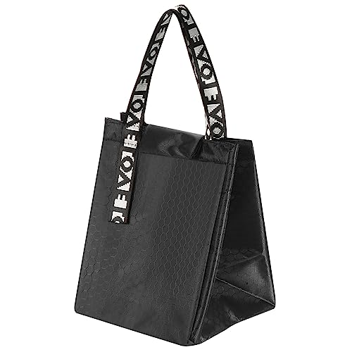 PATIKIL Lunch Box for Women/Men, Insulated Lunch Tote Bag Reusable Lunch Container for Work Picnic Outdoor 7.5"x7.5"x9.8", Black