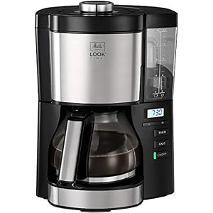 Melitta Filter Coffee Machine, Look V Timer Model, Stainless Steel, 21 x 24 x 33.5 cm, Black, Art. No. 6766591