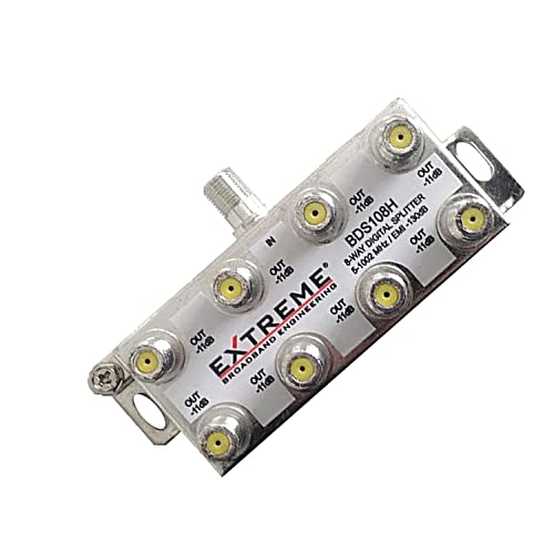 Extreme 8 Way Balanced Hd Digital 1Ghz High Performance Horizontal Coax Cable Splitter - Bds108H #TOP1