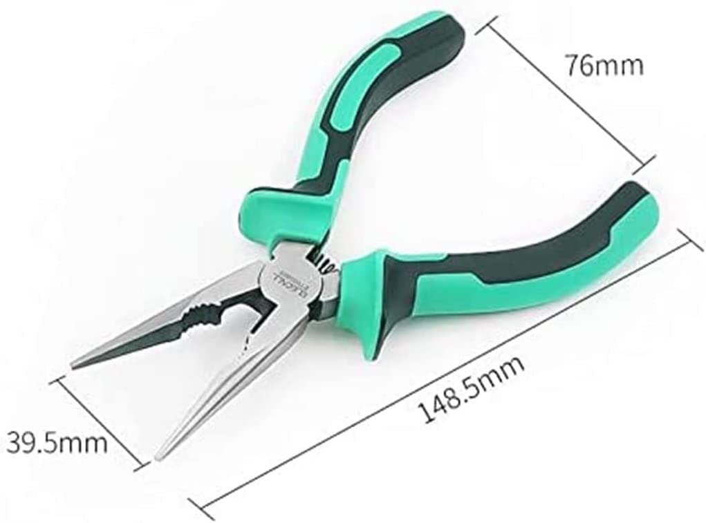 Seitenschneider, Drahtschneider, Kabelschneider, Fahrrad-Kabelschneider, Elektriker, Kabelschneider, 6 Zoll, 8 Zoll, Lange Spitzzange, Schere, Abisolierzange, Crimp-Handwerkzeuge, A (Color : C) (Colo
